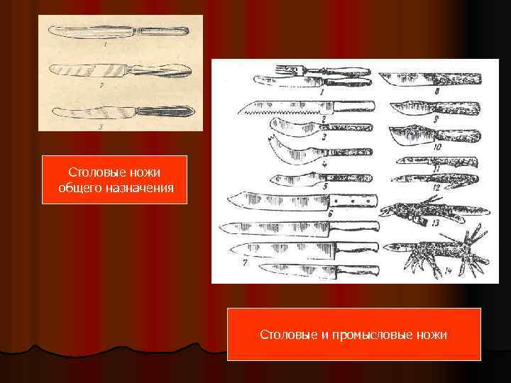 Столовые ножи общего назначения Столовые и промысловые ножи 