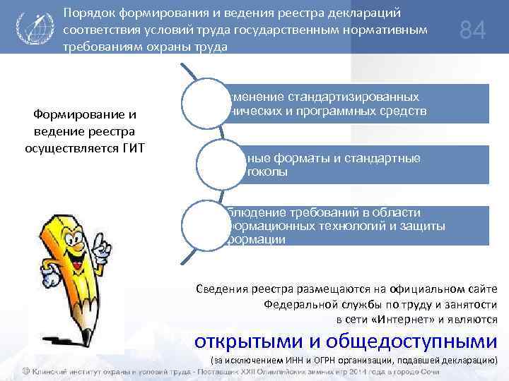 Порядок формирования и ведения реестра деклараций соответствия условий труда государственным нормативным требованиям охраны труда