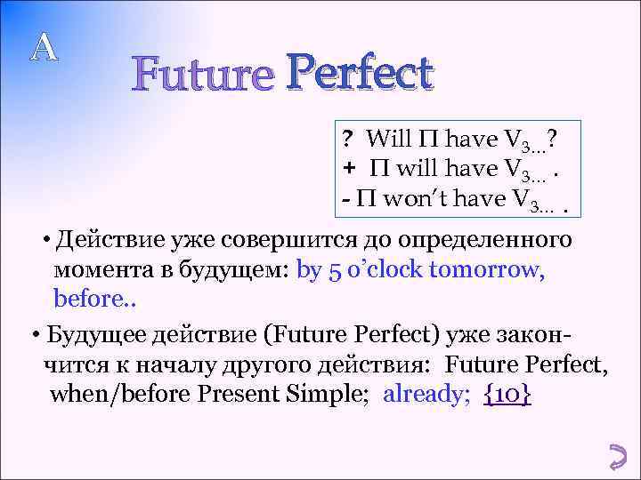 Future continuous future perfect презентация