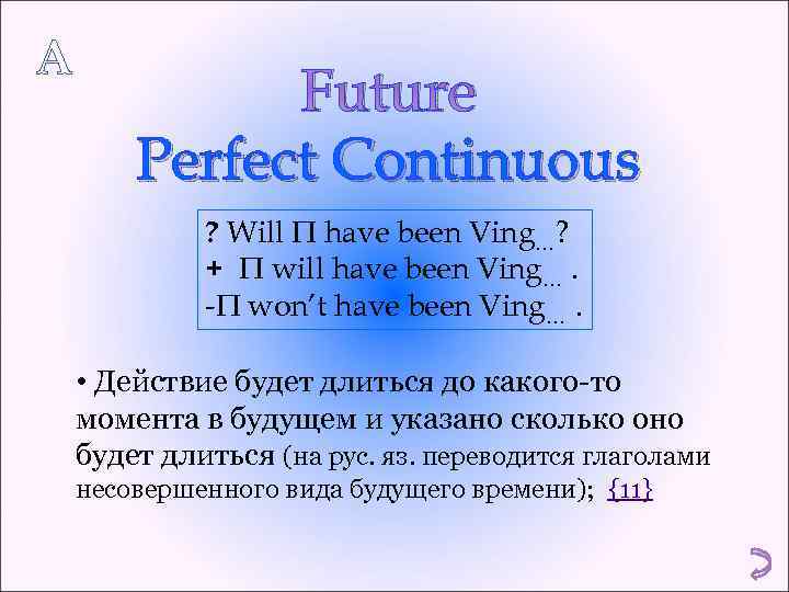 A Future Perfect Continuous ? Will П have been Ving…? + П will have