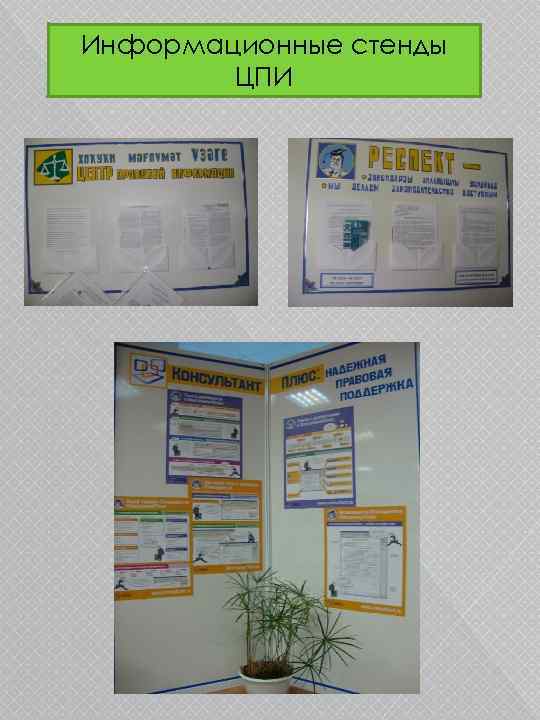 Информационные стенды ЦПИ 