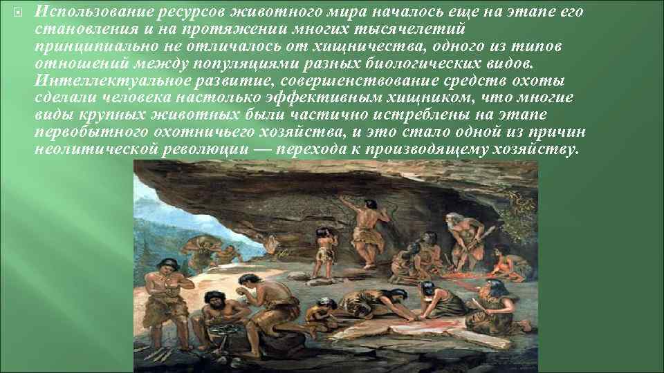  Использование ресурсов животного мира началось еще на этапе его становления и на протяжении