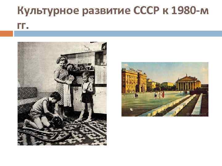 Культурное развитие СССР к 1980 -м гг. 