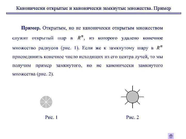 Канонически открытые и канонически замкнутые множества. Пример 