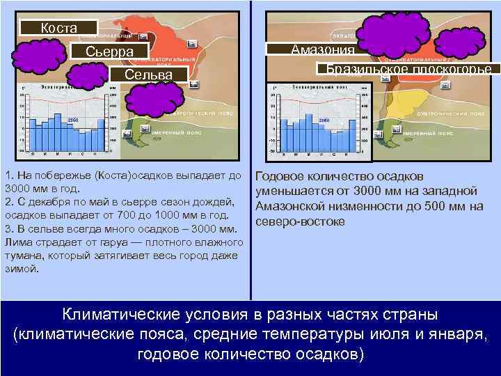 Коста Сьерра Сельва 1. На побережье (Коста)осадков выпадает до 3000 мм в год. 2.