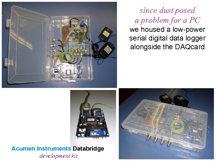 since dust posed a problem for a PC we housed a low-power serial digital
