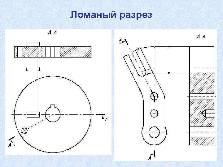 Разрезы ломаные на чертежах