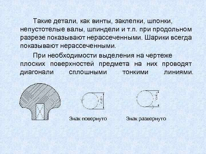 Почему детали. Нерассеченные детали на чертеже. Какие детали на чертежах показывают не расеченными. Какие детали на сборочных чертежах показывают нерассеченными. Чертеж детали для плоских поверхностей.