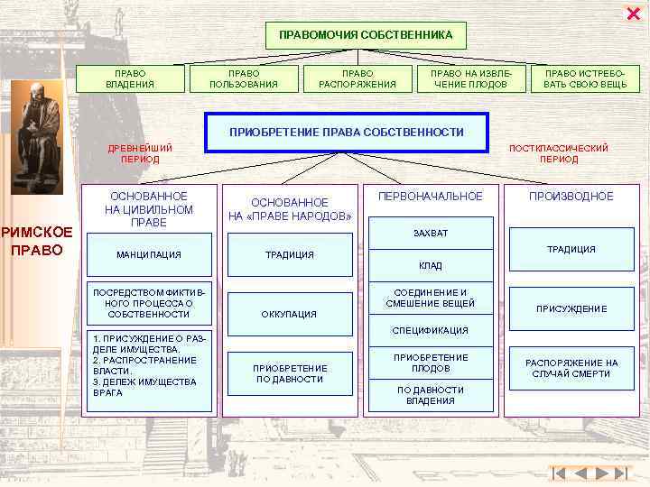  ПРАВОМОЧИЯ СОБСТВЕННИКА ПРАВО ВЛАДЕНИЯ ПРАВО ПОЛЬЗОВАНИЯ ПРАВО РАСПОРЯЖЕНИЯ ПРАВО НА ИЗВЛЕЧЕНИЕ ПЛОДОВ ПРАВО