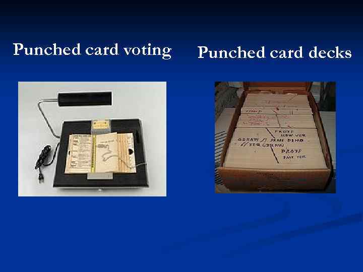Punched card voting Punched card decks 