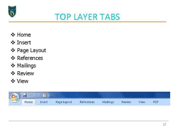 TOP LAYER TABS v v v v Home Insert Page Layout References Mailings Review