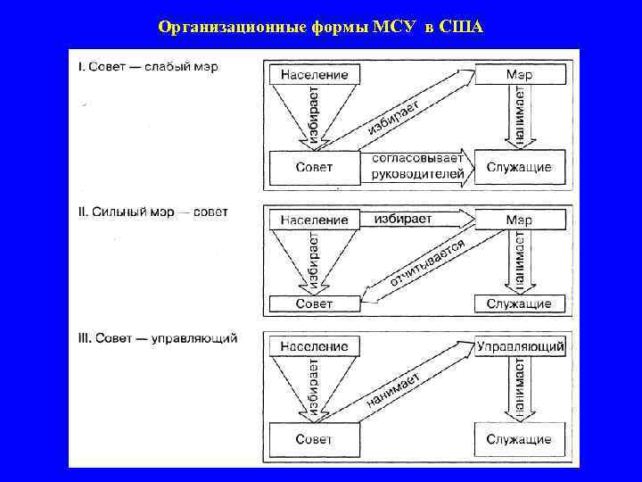 Организационные формы МСУ в США 