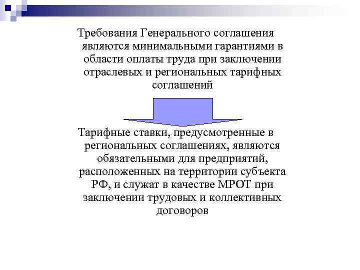 Требования Генерального соглашения являются минимальными гарантиями в области оплаты труда при заключении отраслевых и