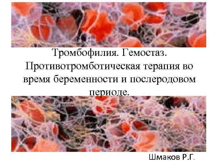 Тромбофилия. Гемостаз. Противотромботическая терапия во время беременности и послеродовом периоде. Шмаков Р. Г. 
