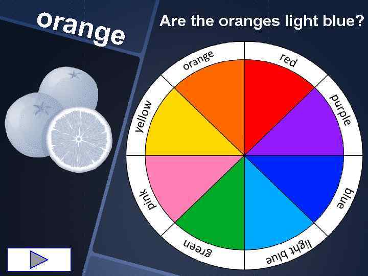 orang e Are the oranges light blue? 