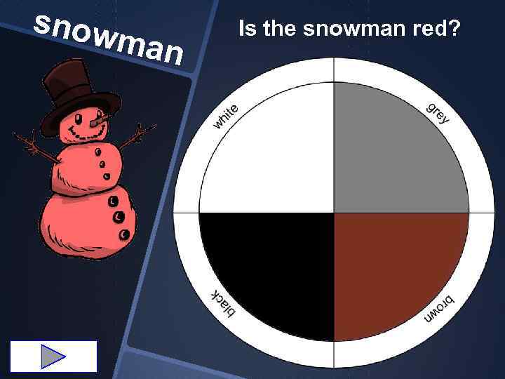 snow man Is the snowman red? 