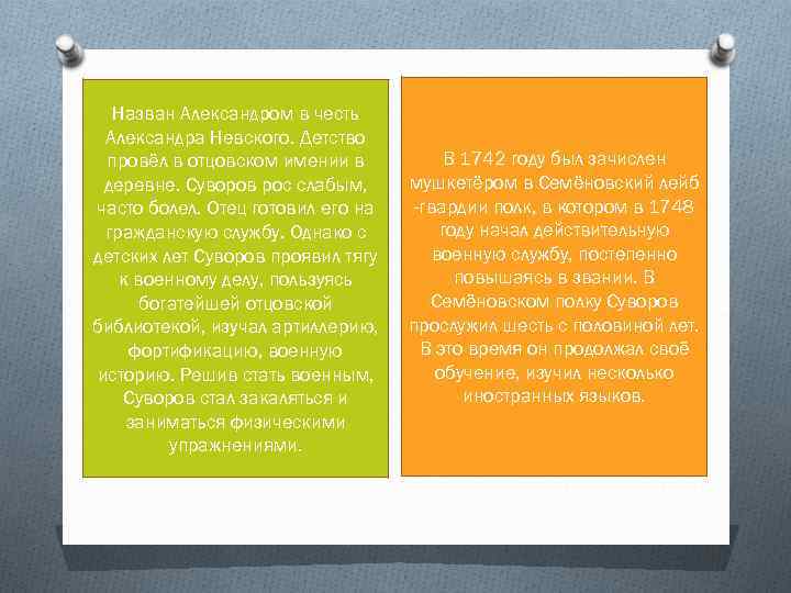 Назван Александром в честь Александра Невского. Детство провёл в отцовском имении в деревне. Суворов