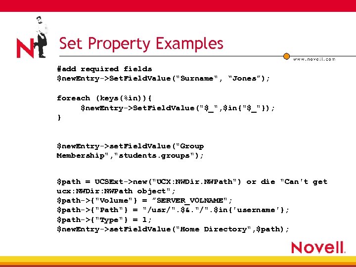 Set Property Examples #add required fields $new. Entry->Set. Field. Value(
