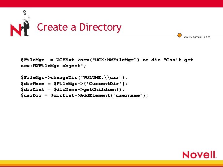 Create a Directory $File. Mgr = UCSExt->new(