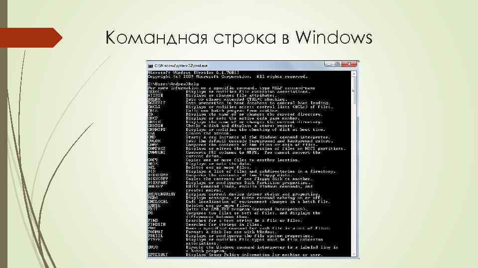 Командная строка в Windows 