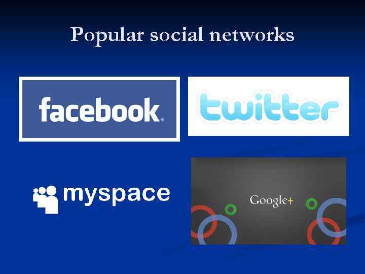 Popular social networks 