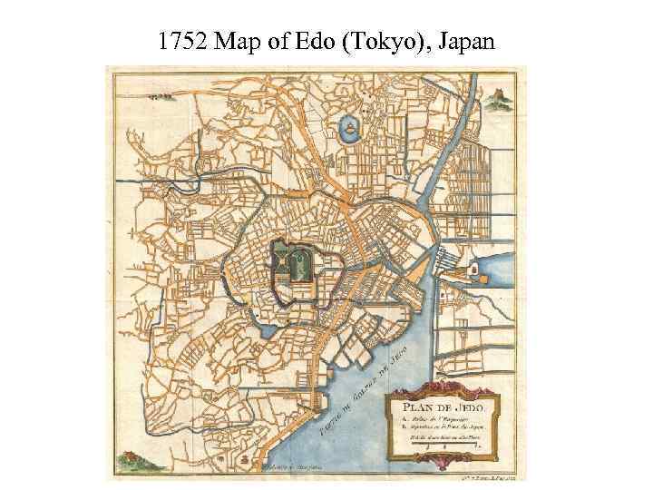 1752 Map of Edo (Tokyo), Japan 