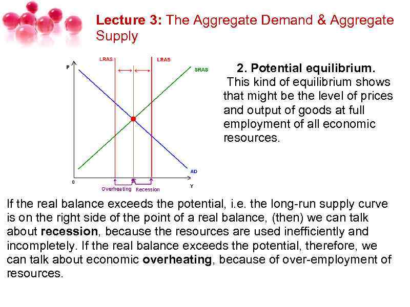 Lecture 3: The Aggregate Demand & Aggregate Supply 2. Potential equilibrium. This kind of