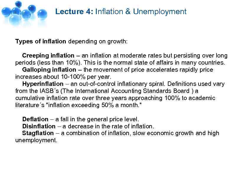 Lecture 4 Inflation Unemployment Lecture