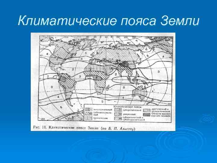 География климатические пояса земли