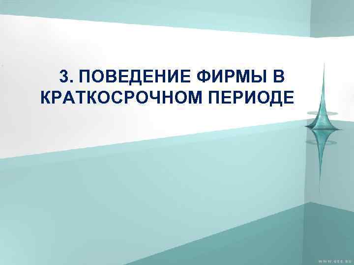 3. ПОВЕДЕНИЕ ФИРМЫ В КРАТКОСРОЧНОМ ПЕРИОДЕ 