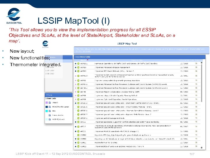LSSIP Map. Tool (I) ‘This Tool allows you to view the implementation progress for