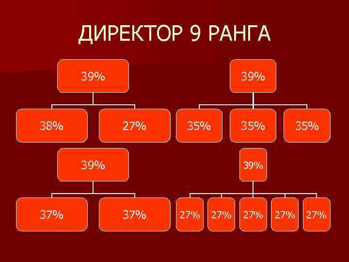 ДИРЕКТОР 9 РАНГА 39% 38% 39% 27% 35% 39% 37% 27% 27% 27% 