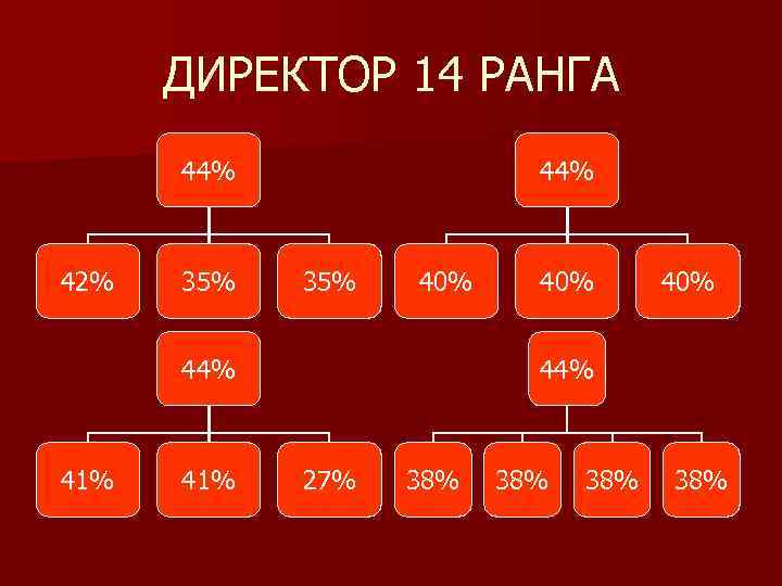 ДИРЕКТОР 14 РАНГА 44% 42% 35% 44% 35% 40% 44% 41% 40% 44% 27%