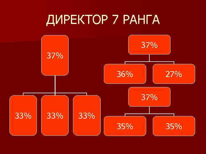 ДИРЕКТОР 7 РАНГА 37% 36% 27% 33% 33% 35% 