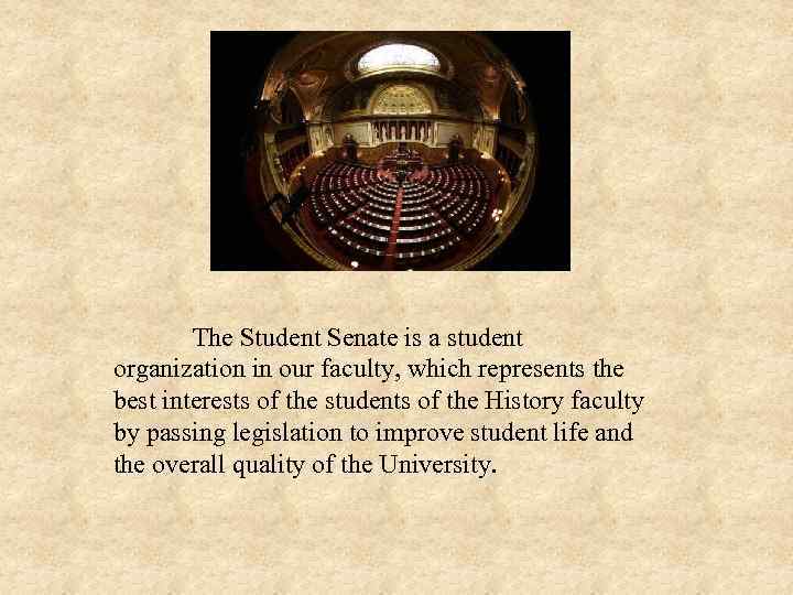 The Student Senate is a student organization in our faculty, which represents the best