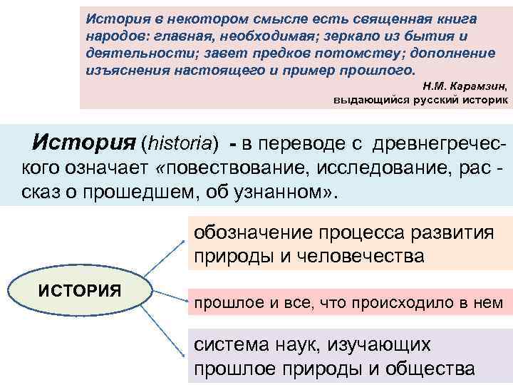 История в некотором смысле есть священная книга народов: главная, необходимая; зеркало из бытия и