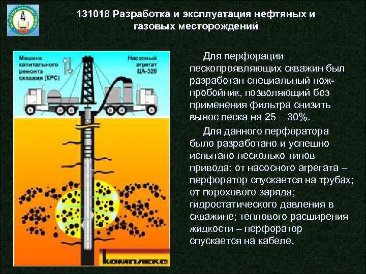 131018 Разработка и эксплуатация нефтяных и газовых месторождений Для перфорации пескопроявляющих скважин был разработан