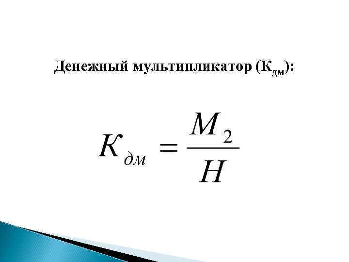 Денежный мультипликатор (Кдм): 