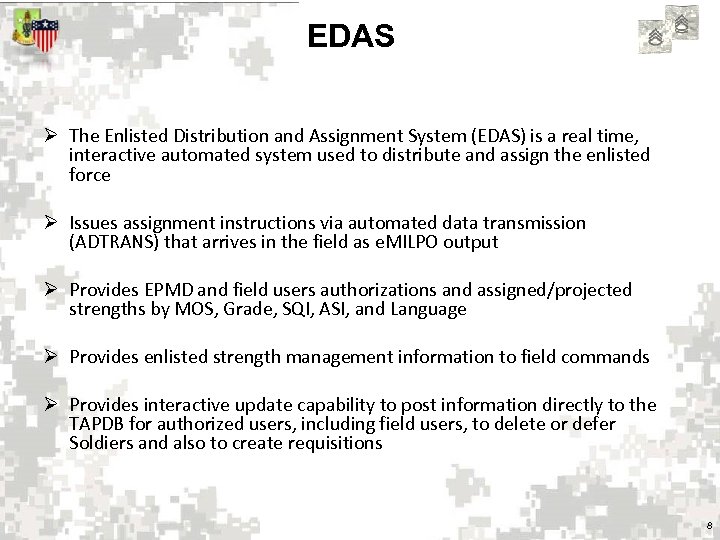 enlisted distribution assignment system (edas)