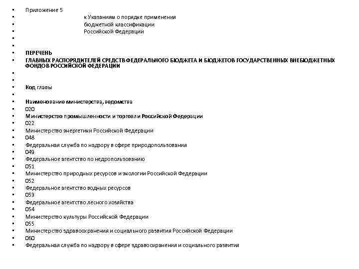  • • • • • • • • • Приложение 5 к Указаниям