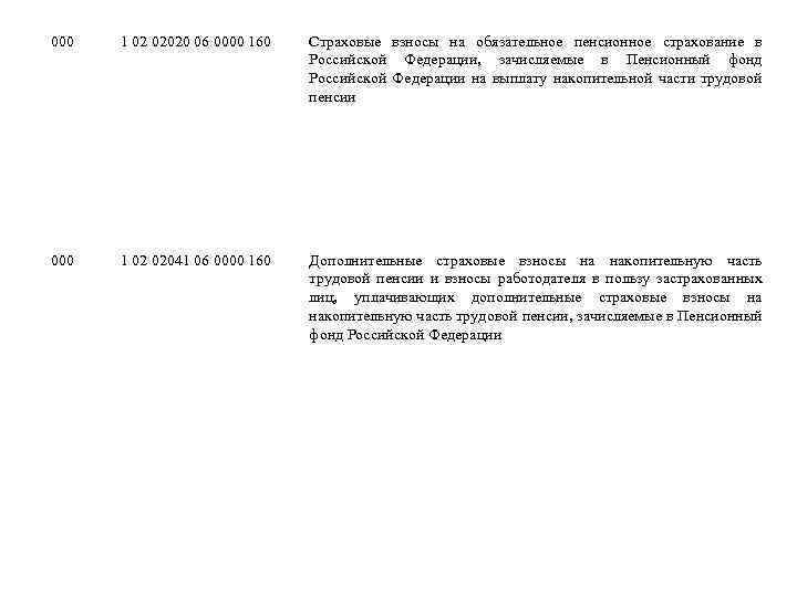 000 1 02 02020 06 0000 160 Страховые взносы на обязательное пенсионное страхование в