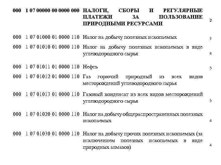 000 1 07 00000 00 000 НАЛОГИ, СБОРЫ И РЕГУЛЯРНЫЕ ПЛАТЕЖИ ЗА ПОЛЬЗОВАНИЕ ПРИРОДНЫМИ