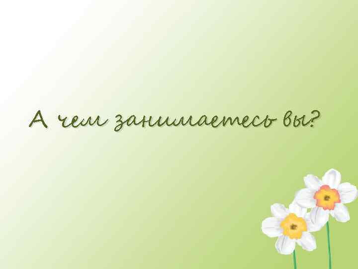 А чем занимаетесь вы? 