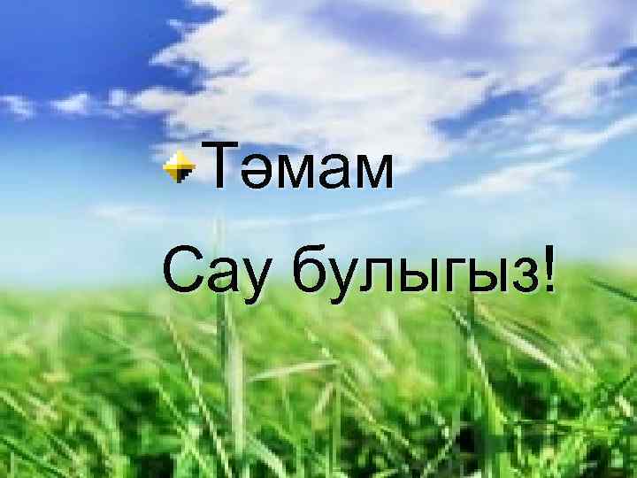 Тәмам Сау булыгыз! 