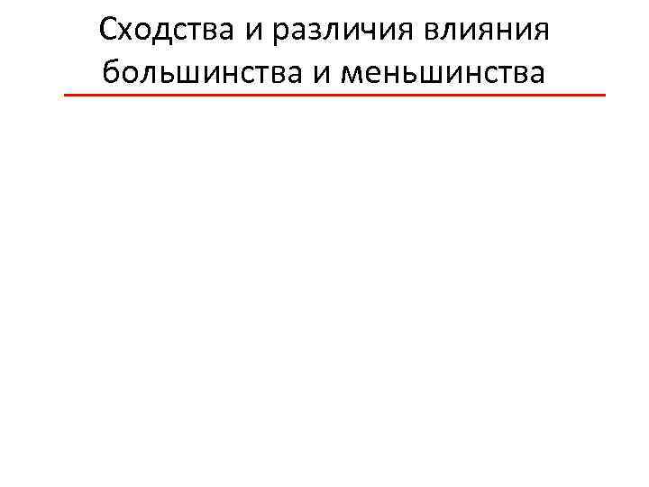 Сходства и различия влияния большинства и меньшинства 