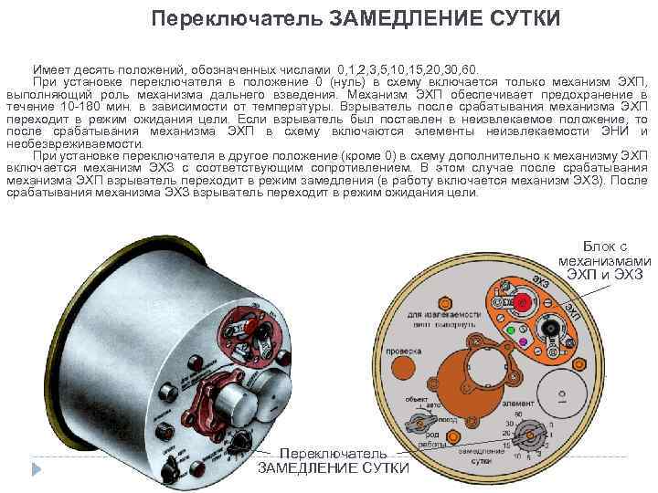 Переключатель ЗАМЕДЛЕНИЕ СУТКИ Имеет десять положений, обозначенных числами 0, 1, 2, 3, 5, 10,