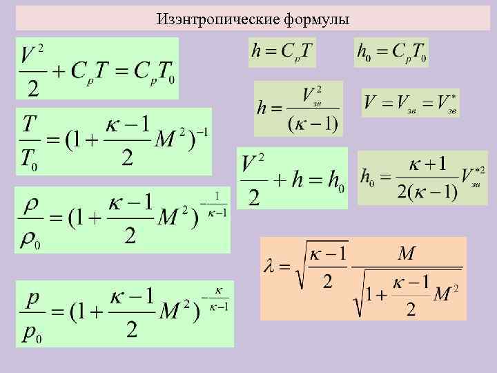 Изэнтропические формулы 