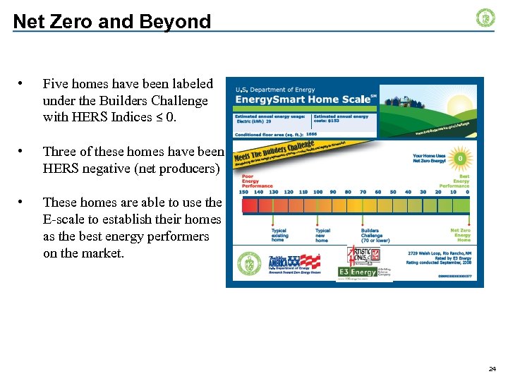 Net Zero and Beyond • Five homes have been labeled under the Builders Challenge