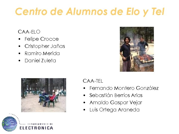 Centro de Alumnos de Elo y Tel CAA-ELO • Felipe Crocce • Cristopher Jañas