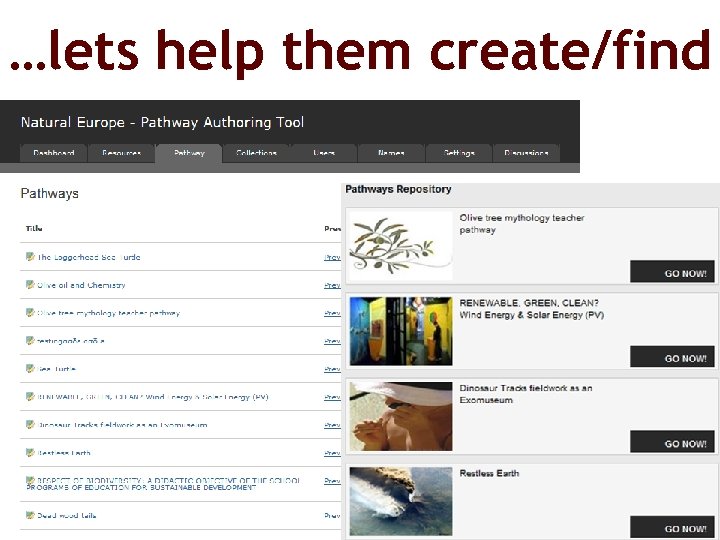 …lets help them create/find 